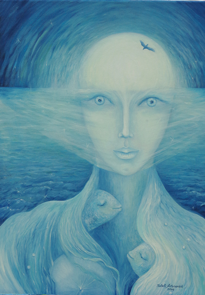 Série "Lune qui disparaît" | "Qui es-tu?" peinture de Natali Antonovich dans la galerie de l'artiste.