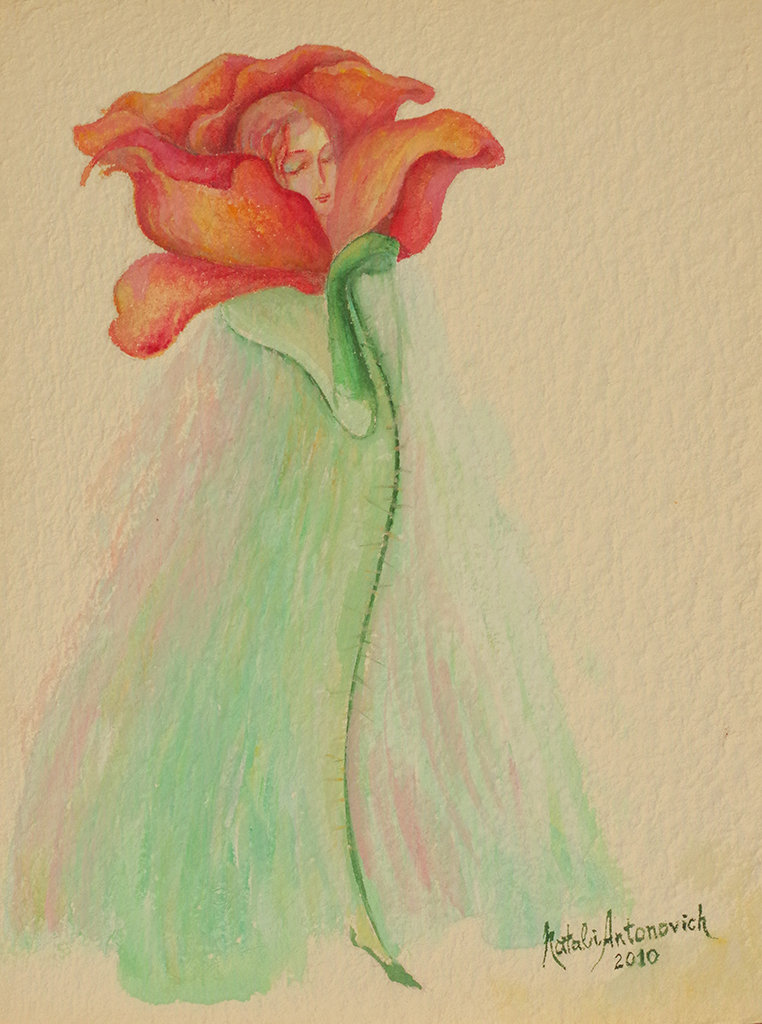 "Dezember Rose" Gemälde von Natali Antonovich | Künstlergalerie.