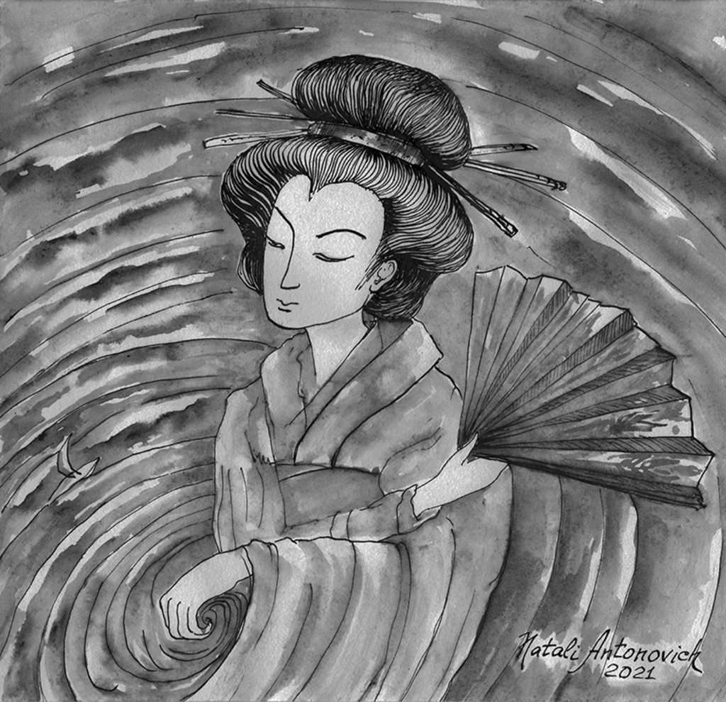 "Alter Fächer..." Serie | "Illustrationen" Gemälde von Natali Antonovich in Künstlergalerie.