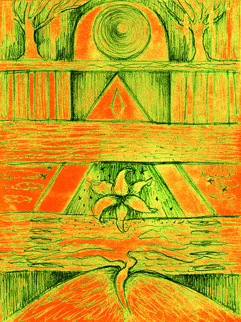 Bild der Drucks „Wiederauftauchen. Abdruck B“ vom Original gemälde/Zeichnung von Natali Antonovich