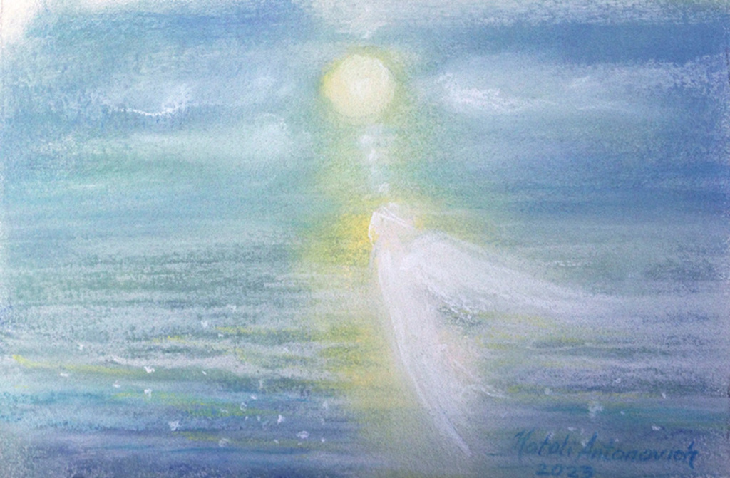 "Hurrying Angel" series | "Big Souls" painting by Natali Antonovich in Artist's Gallery.