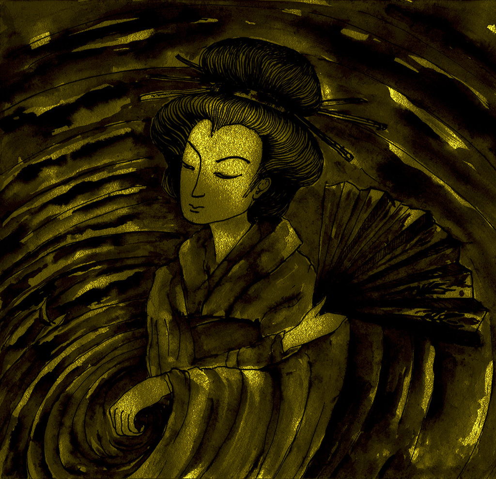 Image of Print "Old fan...  Print  C" from original Painting/Drawing by Natali Antonovich