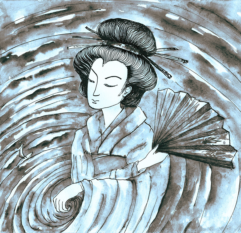 Image of Print "Old fan...  Print  D" from original Painting/Drawing by Natali Antonovich