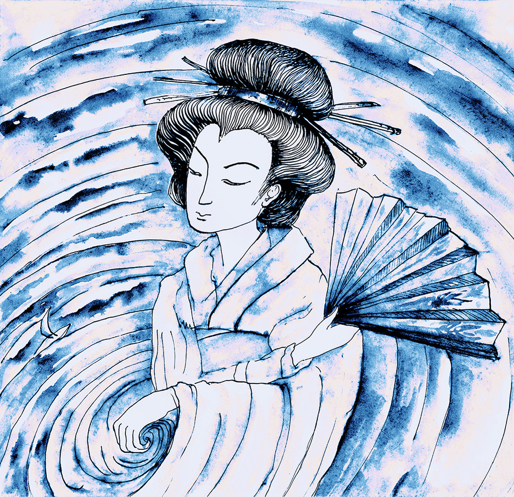 Image of Print "Old fan...  Print  BM" from original Painting/Drawing by Natali Antonovich