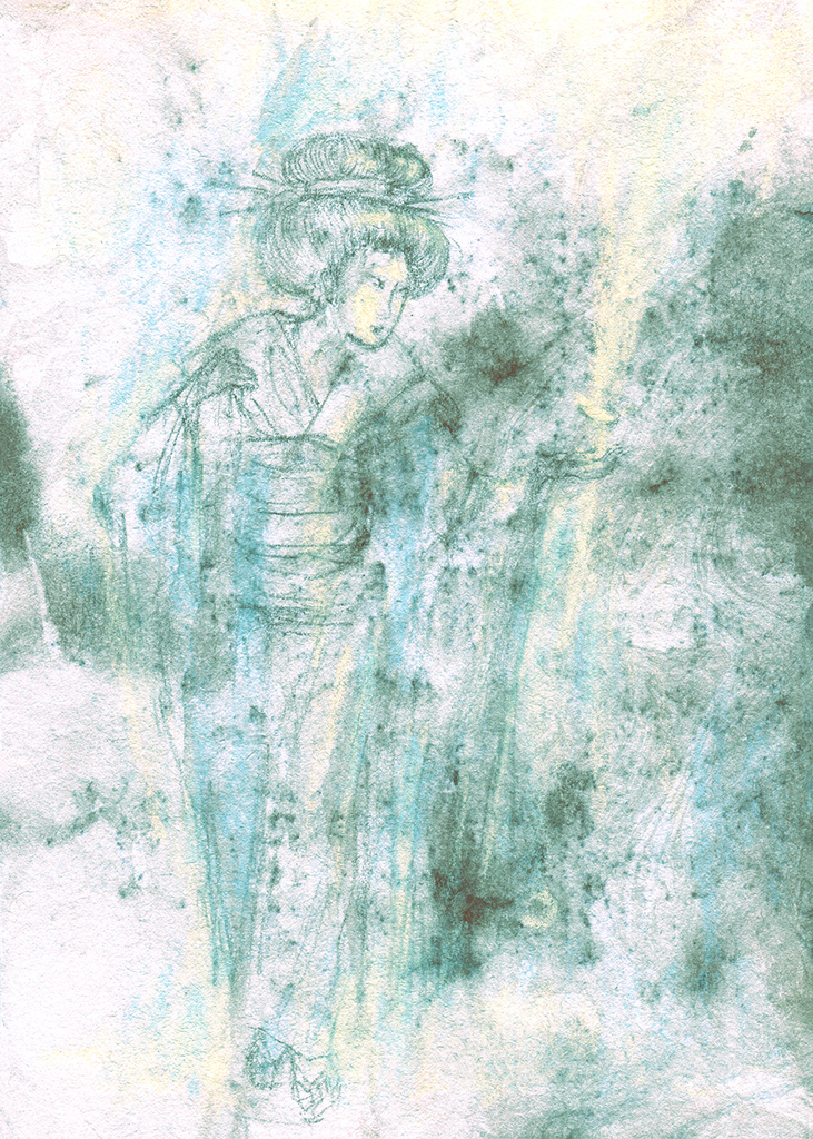 Afbeelding van print "Maanblaadje. Afdruk D" van origineel schilderij/tekening door Natali Antonovich