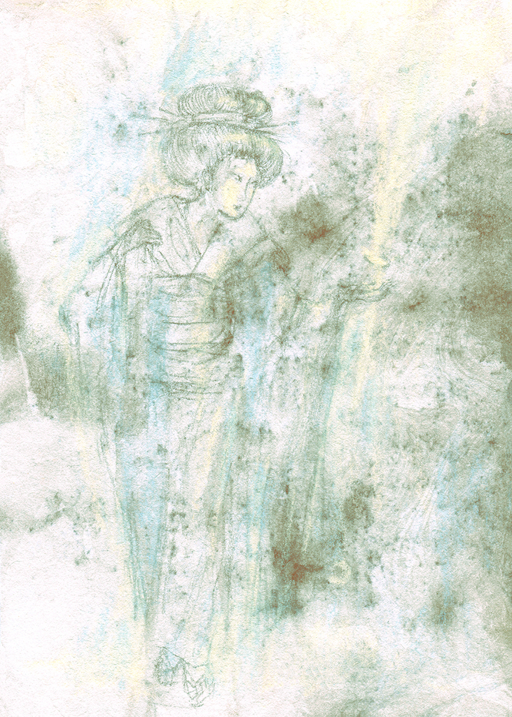 Afbeelding van print "Maanblaadje. Afdruk E" van origineel schilderij/tekening door Natali Antonovich