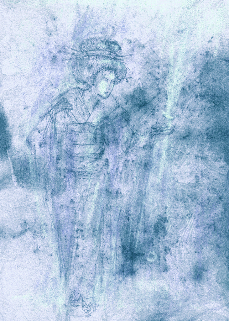 Bild der Drucks „Mondblütenblatt Abdruck  F“ vom Original gemälde/Zeichnung von Natali Antonovich