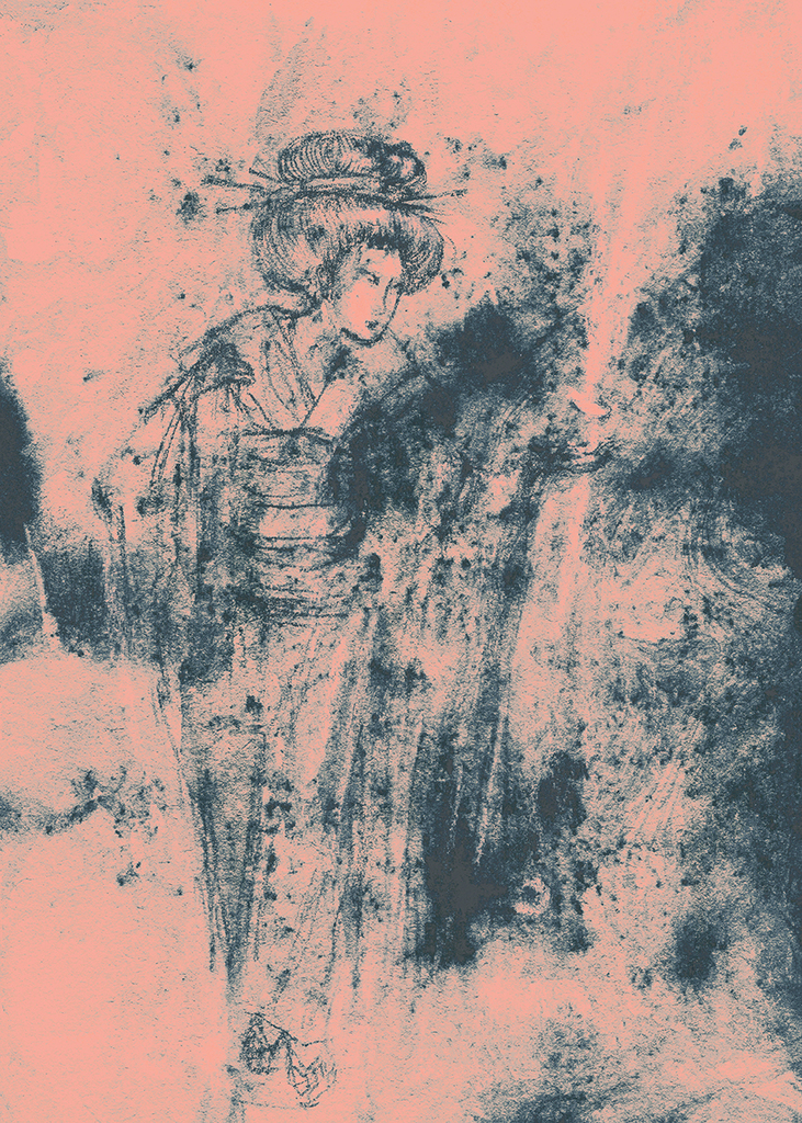 Bild der Drucks „Mondblütenblatt Abdruck  L“ vom Original gemälde/Zeichnung von Natali Antonovich