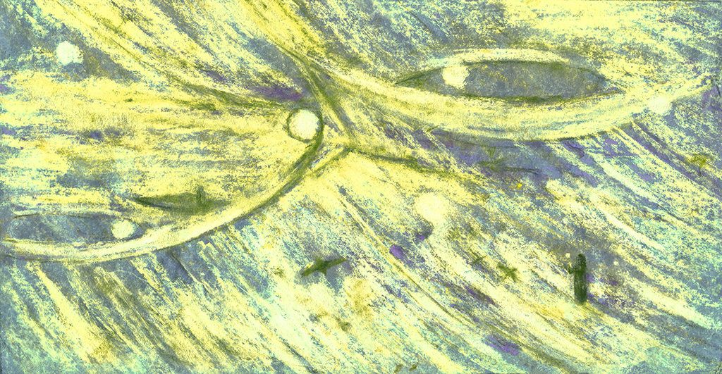 Afbeelding van print "Drie delen.  Afdruk D" van origineel schilderij/tekening door Natali Antonovich