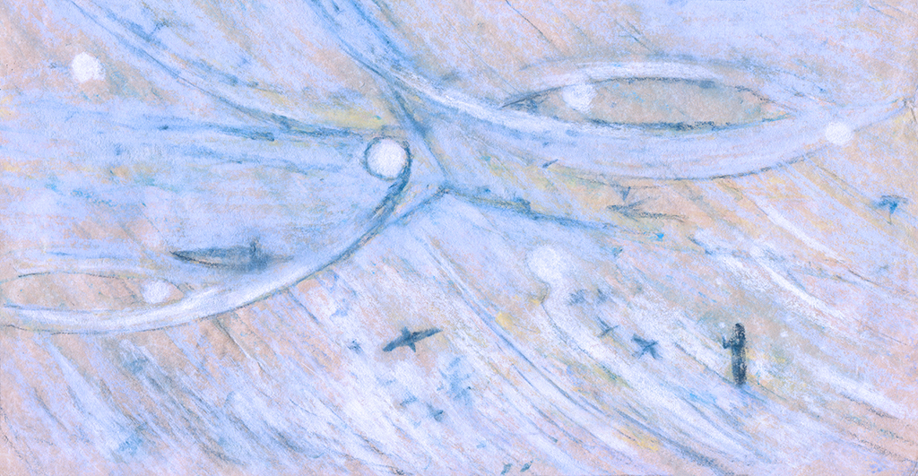 Afbeelding van print "Drie delen.  Afdruk F" van origineel schilderij/tekening door Natali Antonovich