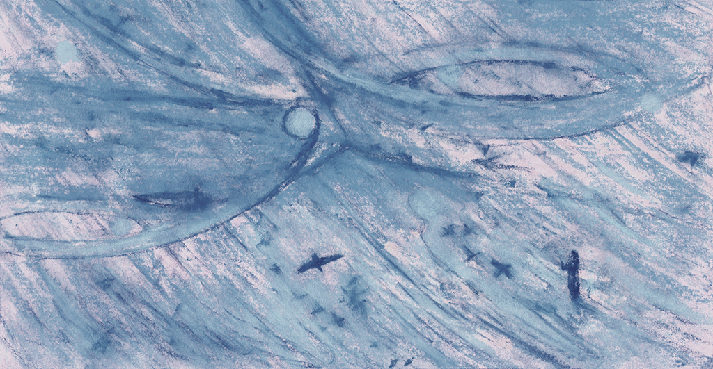 Afbeelding van print "Drie delen.  Afdruk R" van origineel schilderij/tekening door Natali Antonovich