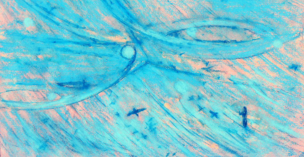 Bild der Drucks „Drei Teile. Drucken T“ vom Original gemälde/Zeichnung von Natali Antonovich