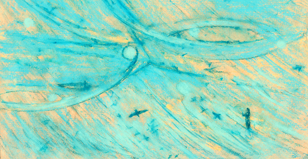 Afbeelding van print "Drie delen.  Afdruk Y" van origineel schilderij/tekening door Natali Antonovich