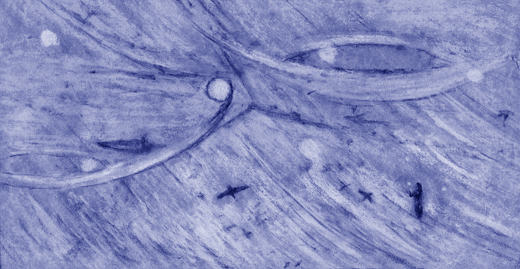 Afbeelding van print "Drie delen.  Afdruk P" van origineel schilderij/tekening door Natali Antonovich