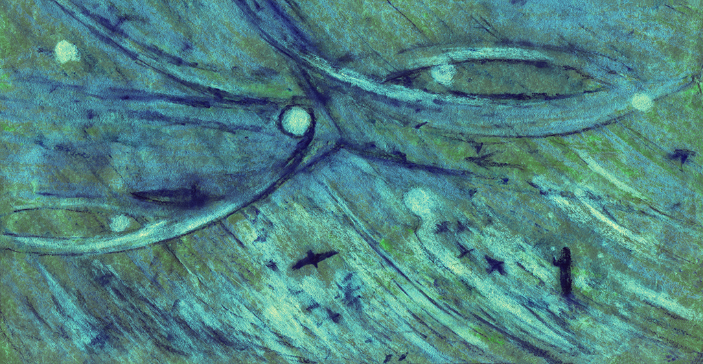 Afbeelding van print "Drie delen.  Afdruk K" van origineel schilderij/tekening door Natali Antonovich