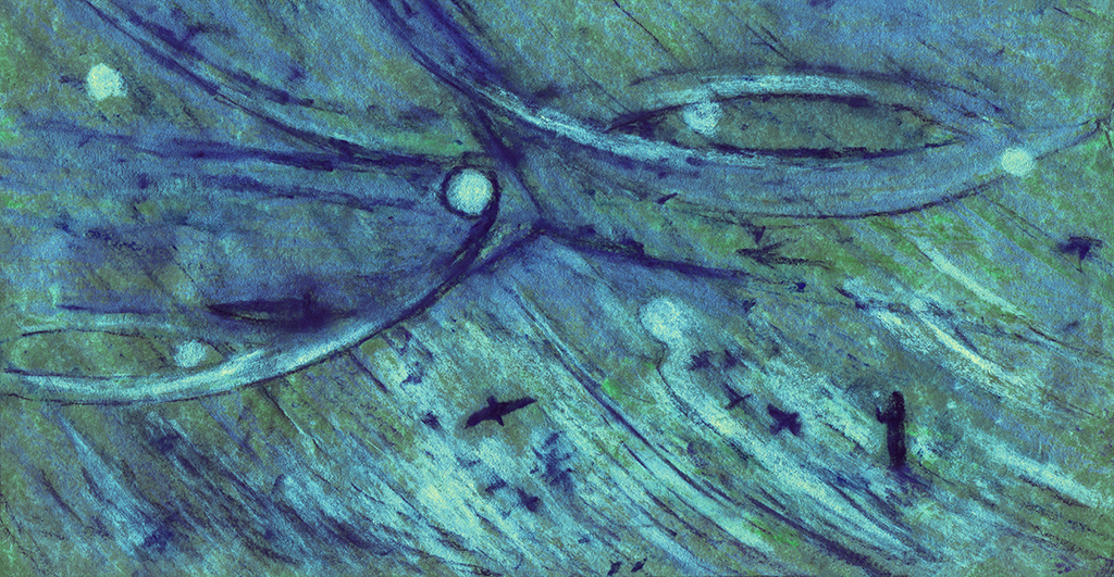 Afbeelding van print "Drie delen.  Afdruk G" van origineel schilderij/tekening door Natali Antonovich