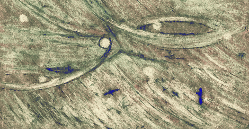 Afbeelding van print "Drie delen.  Afdruk ER" van origineel schilderij/tekening door Natali Antonovich