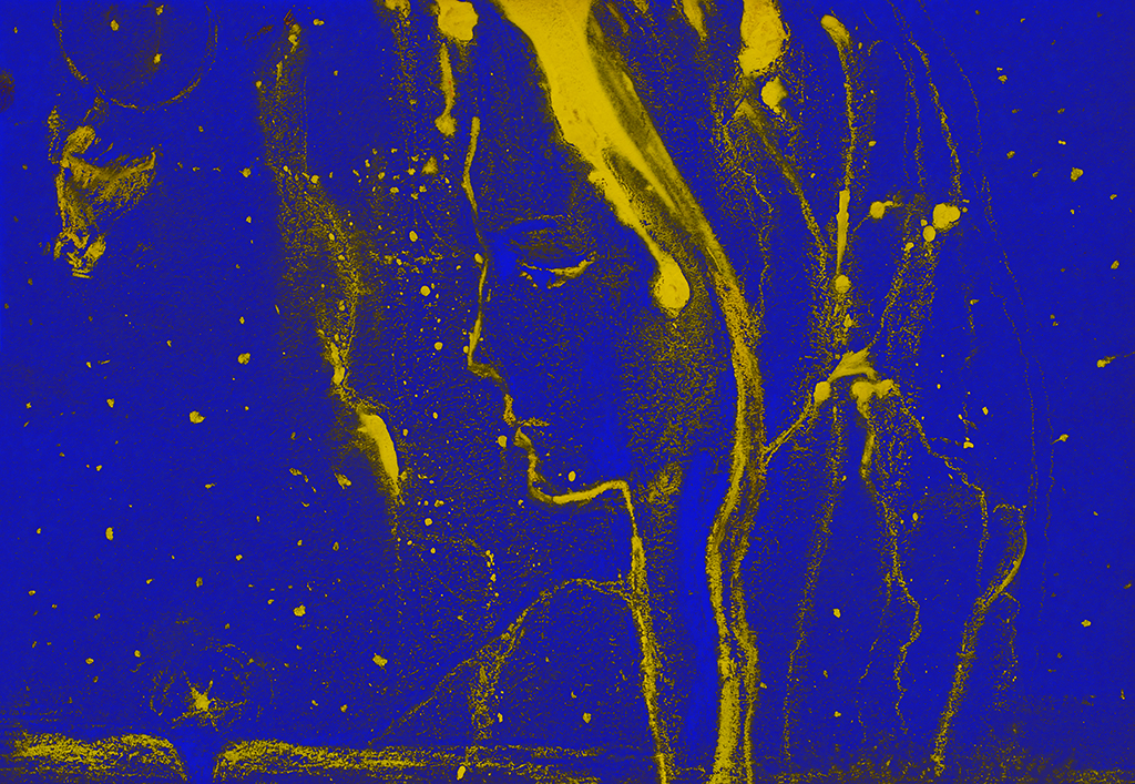 Afbeelding van print "...en toen begon het te sneeuwen. Afdruk AQ" van origineel schilderij/tekening door Natali Antonovich