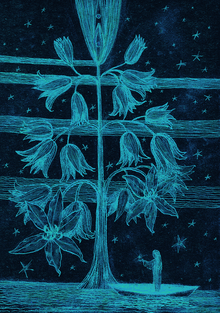 Afbeelding van print "Sterrenboom.  Afdruk NK" van origineel schilderij/tekening door Natali Antonovich