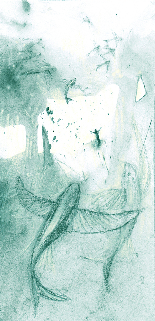 Выява адбітка „Там льецца Святло. Прынт  B“ з арыгінальнай карціны/малюнка Наталі Антановіч