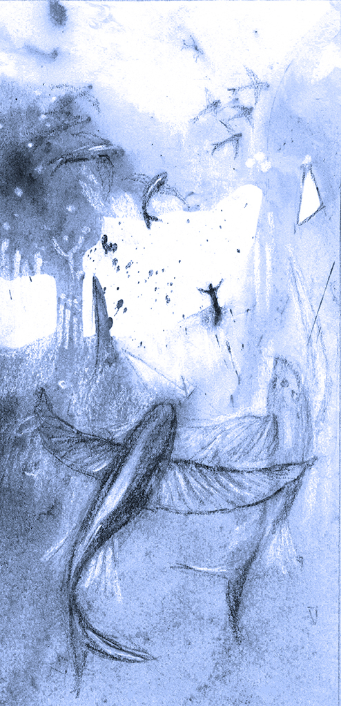 Image de l'impression „Là coule la lumière. Imprimer A“ à partir de la peinture/dessin original de Natali Antonovich