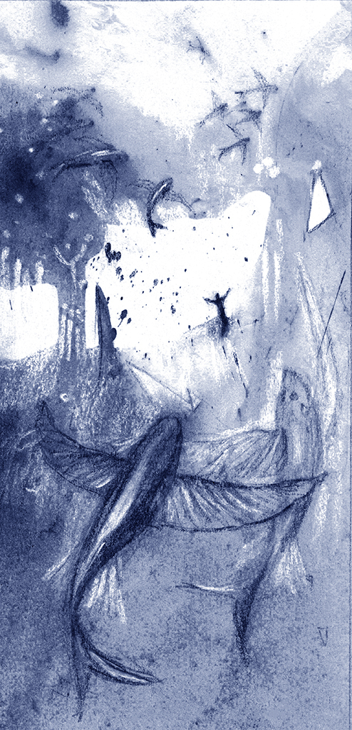 Afbeelding van print "Daar stroomt het Licht.  Afdruk N" van origineel schilderij/tekening door Natali Antonovich