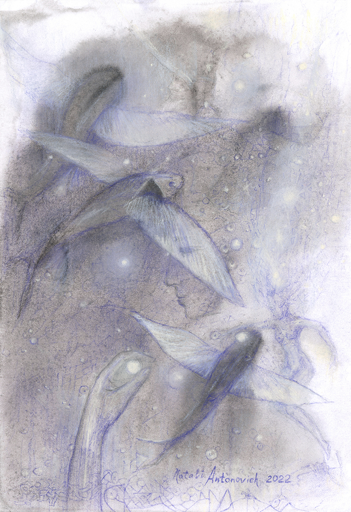 "Fishes of Time." painting by Natali Antonovich | Artist's Gallery.