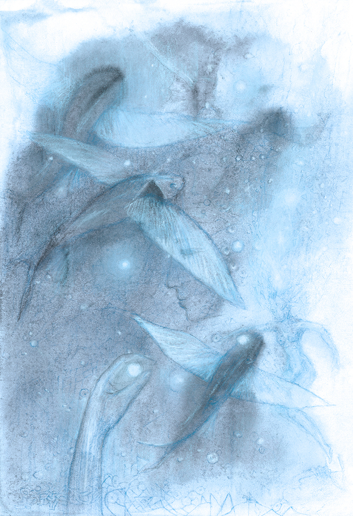 Изображение принта „Рыбы Времени. Принт E“ с оригинальной картины/рисунка Натальи Антонович