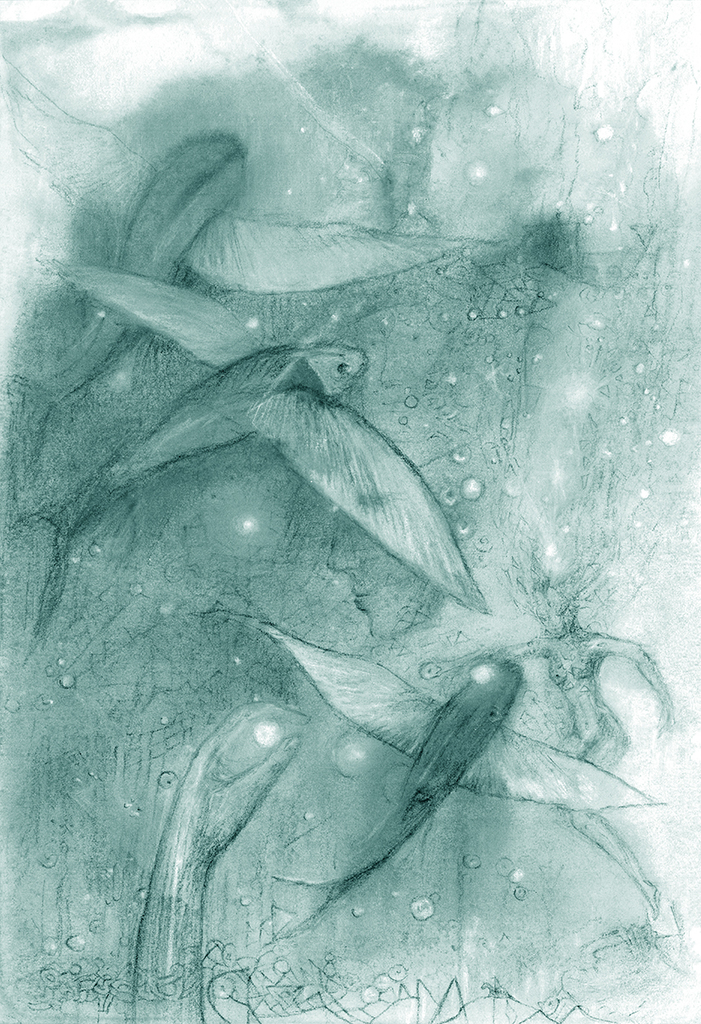 Изображение принта „Рыбы Времени. Принт Y“ с оригинальной картины/рисунка Натальи Антонович