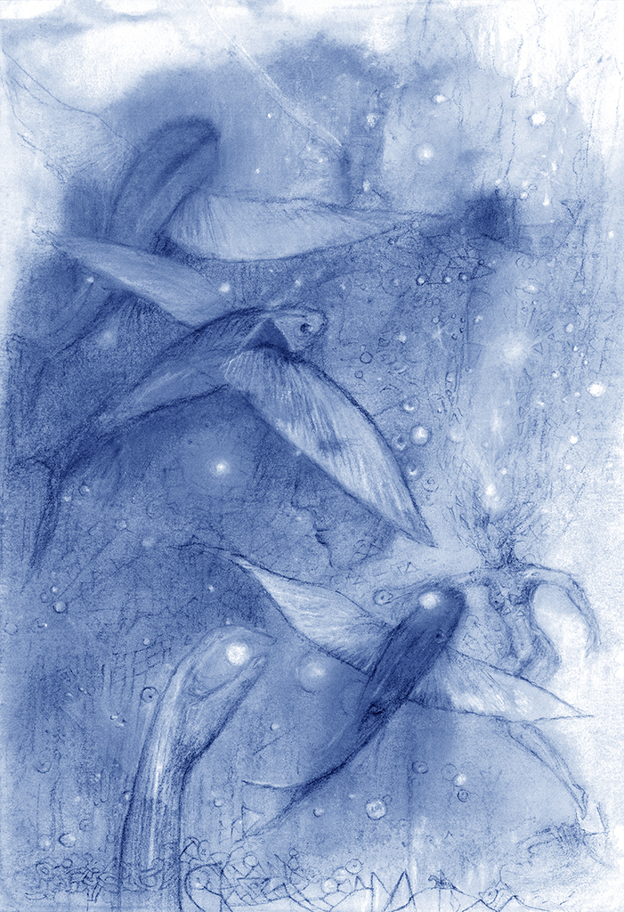 Bild der Drucks „Fisch der Zeit. Drucke U“ vom Original gemälde/Zeichnung von Natali Antonovich