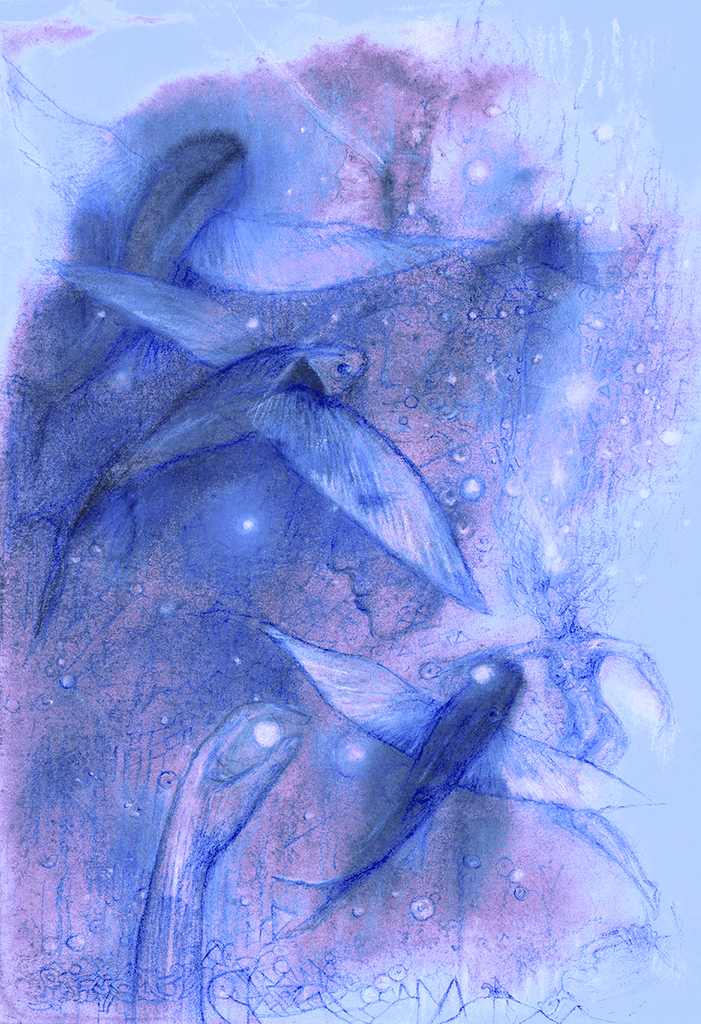 Изображение принта „Рыбы Времени. Принт AL“ с оригинальной картины/рисунка Натальи Антонович