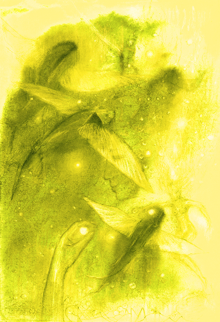 Bild der Drucks „Fisch der Zeit. Drucke  J“ vom Original gemälde/Zeichnung von Natali Antonovich