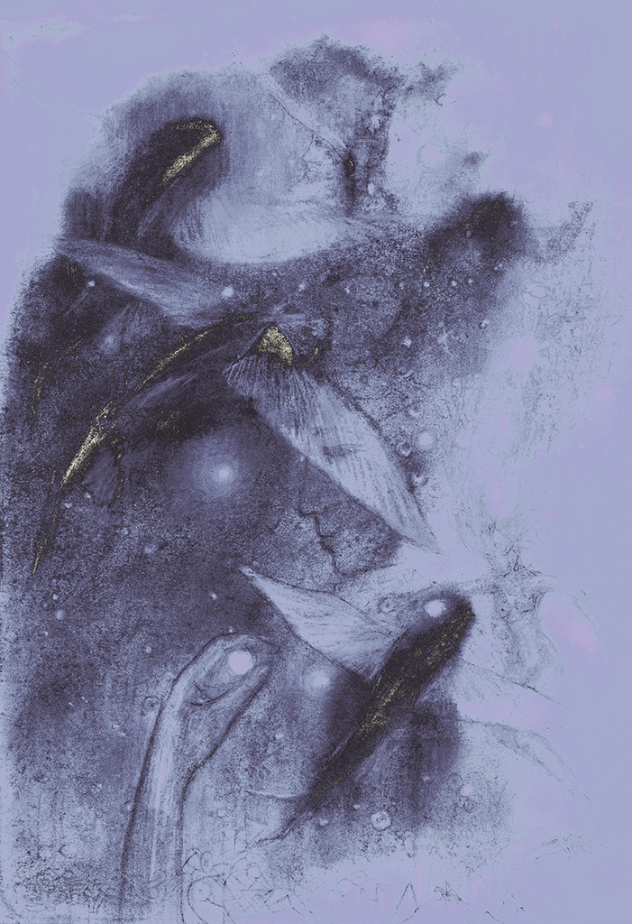 Afbeelding van print "Vissen van de Tijd.  Afdruk AM" van origineel schilderij/tekening door Natali Antonovich