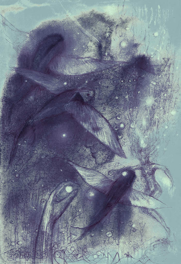 Bild der Drucks „Fisch der Zeit. Drucke  BM“ vom Original gemälde/Zeichnung von Natali Antonovich