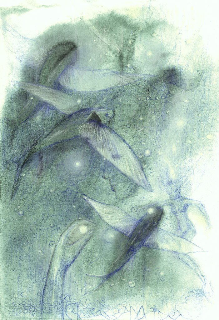 Bild der Drucks „Fisch der Zeit. Drucke  BR“ vom Original gemälde/Zeichnung von Natali Antonovich