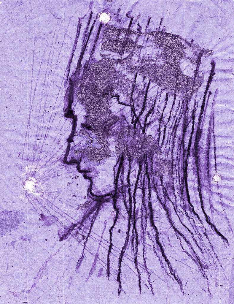 Afbeelding van print "Snijpunt van Stralen. Afdruk R" van origineel schilderij/tekening door Natali Antonovich