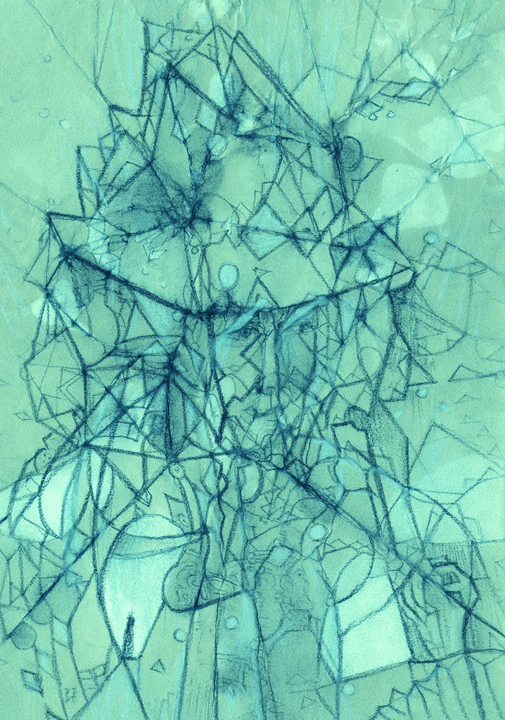 Image de l'impression „Un coup d'œil suffit... Imprimé Q“ à partir de la peinture/dessin original de Natali Antonovich