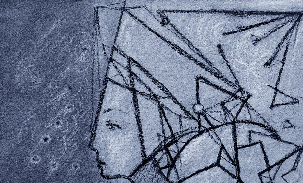 Image de l'impression „Résoudre des énigmes. Imprimé X“ à partir de la peinture/dessin original de Natali Antonovich